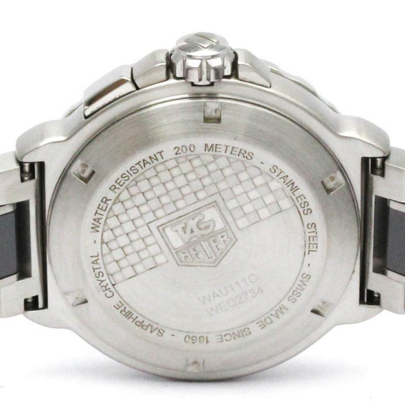 TAG HEUER Formula 1 Grand Date Alarm Steel Mens Watch WAU111C Polished